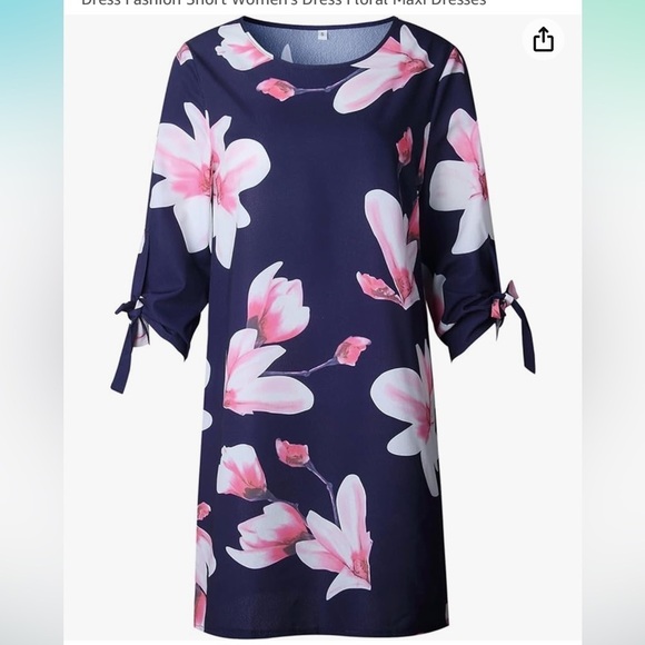 YOINS Woman Floral Blue Long Sleeve Round Neckline Size XS - Picture 5 of 11